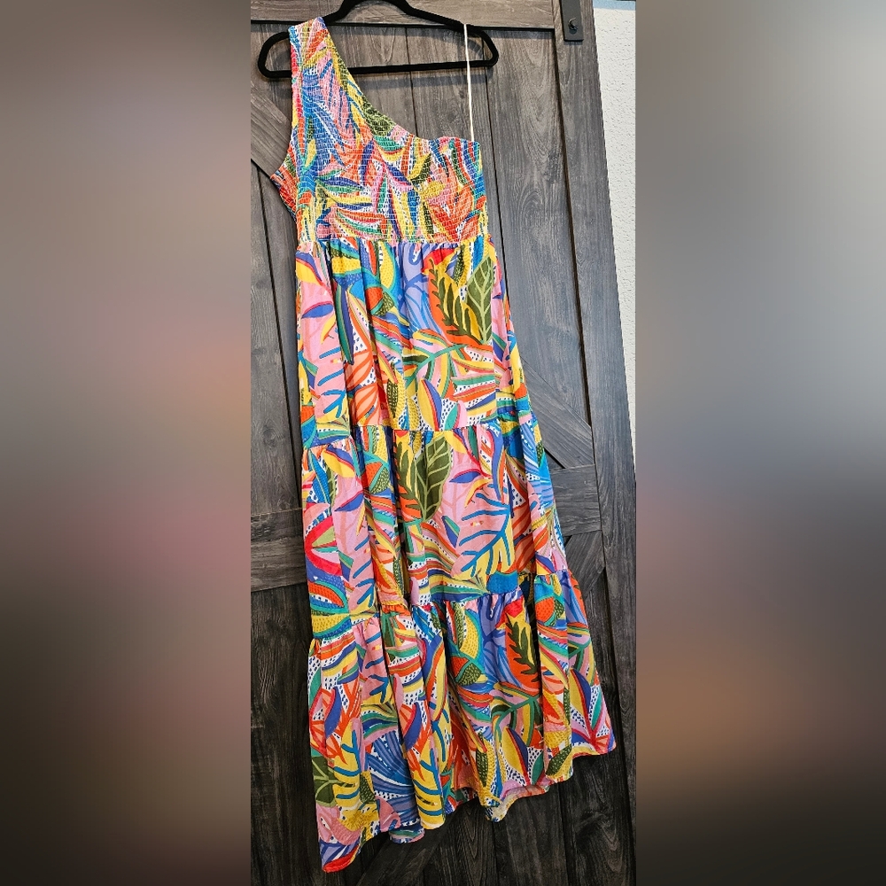Sugarlips Vibrant Multicolor One-Shoulder Dress